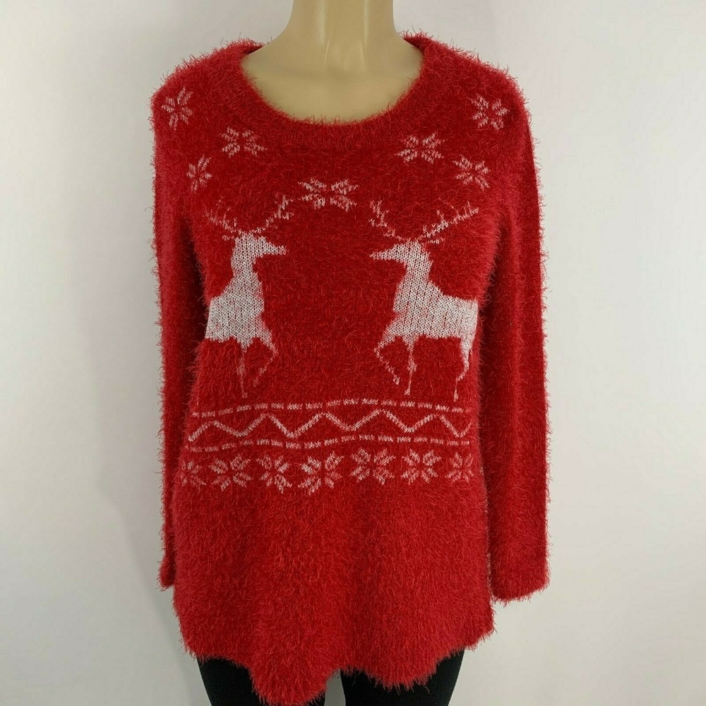 Reindeer Red Sweater Womens Size M